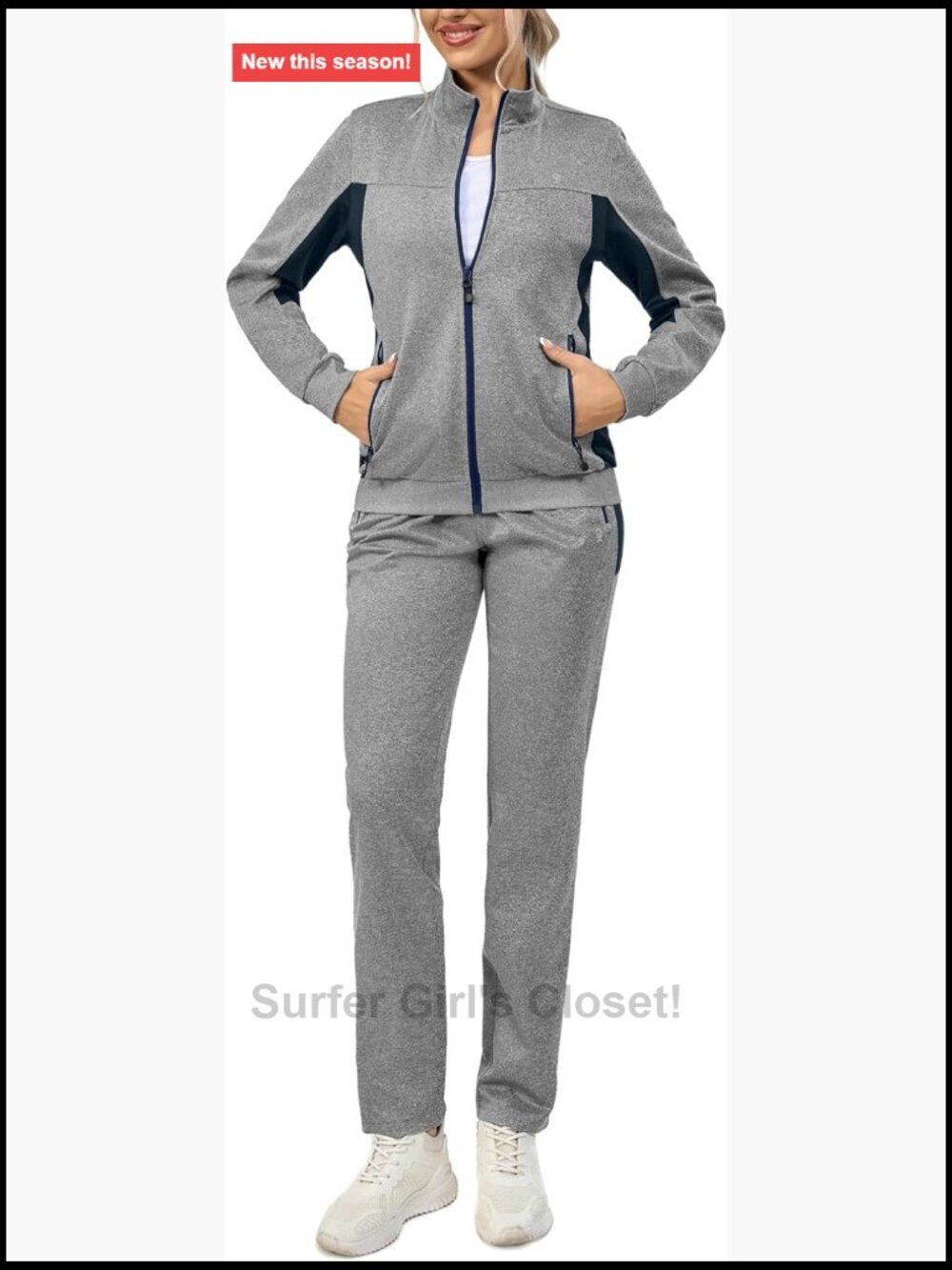Women's Tracksuit Set 2 Piece Long Sleeve Zip Up Lounge Jogger Set with Pockets